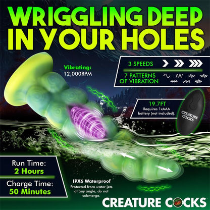 Squirmer Dildo con Thrusting y Vibracion Control Remoto Silicona