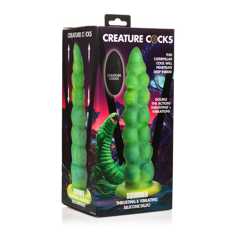 Squirmer Dildo con Thrusting y Vibracion Control Remoto Silicona