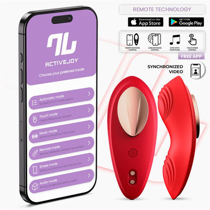Vibrador de Braguita con APP Silicona Rojo