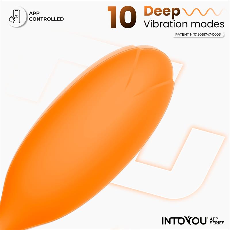 Logan Huevo Vibrador con APP Silicona Unibody Naranja