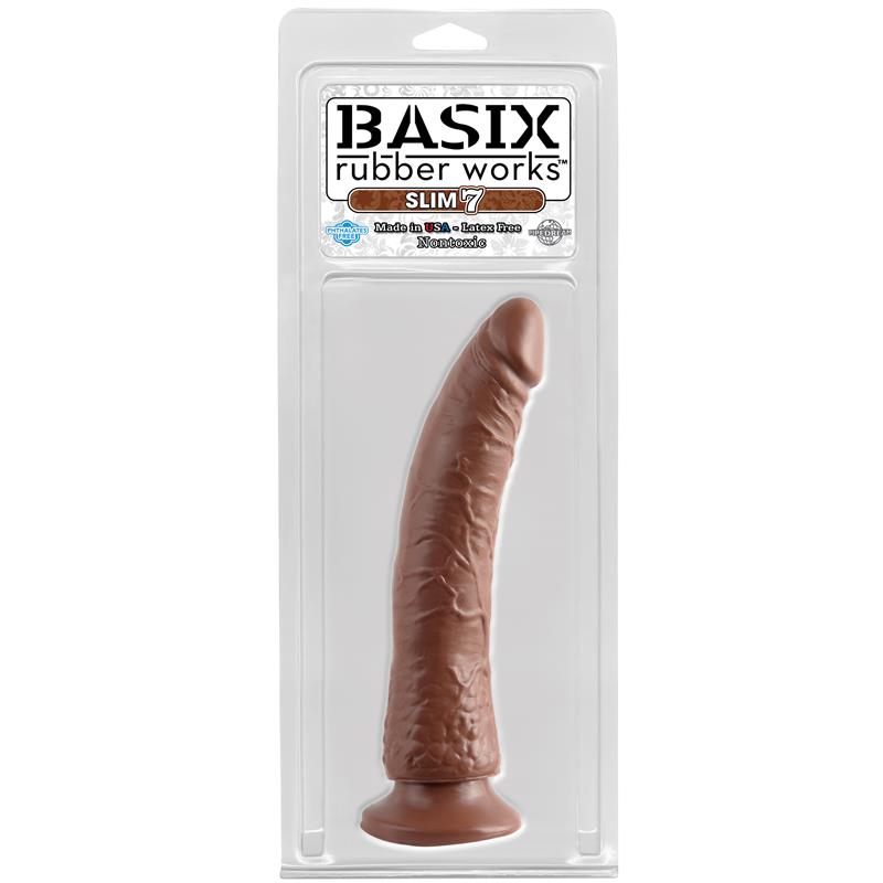 Dildo Slim 1778 cm con Ventosa Color Marron