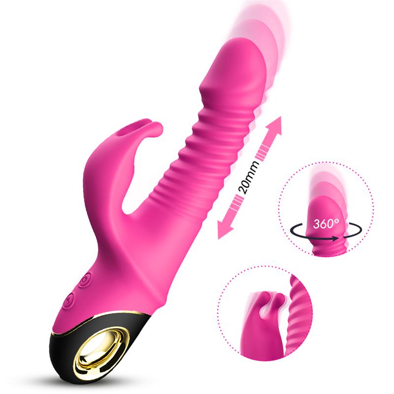 Vibrador con Thrusting y Oscilacion 360º Rosa