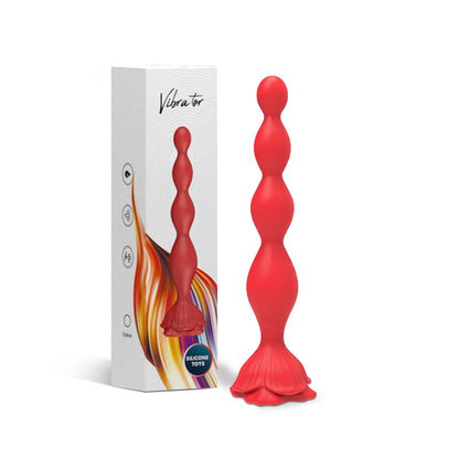 Cadena Anal con Vibracion Base de Rosa