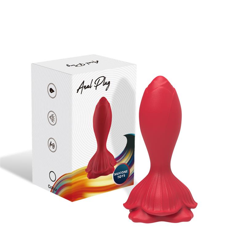 Plug Anal con Vibracion Base de Rosa