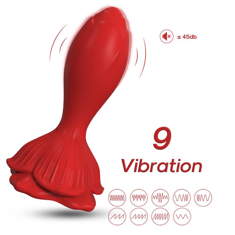 Plug Anal con Vibracion Base de Rosa