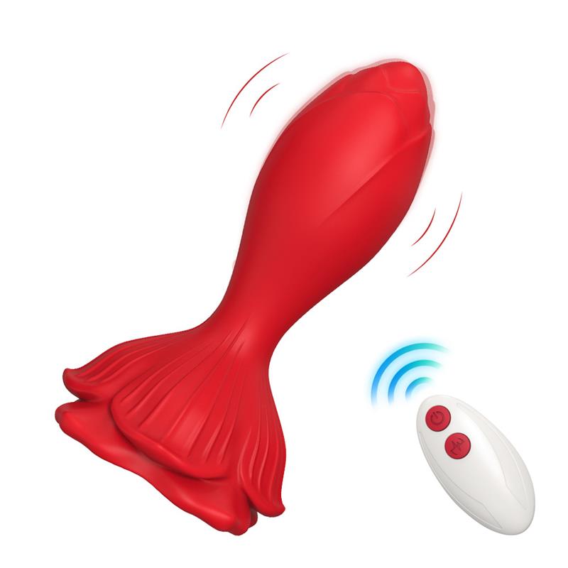Plug Anal con Vibracion Base de Rosa