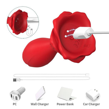 Plug Anal con Vibracion Base de Rosa