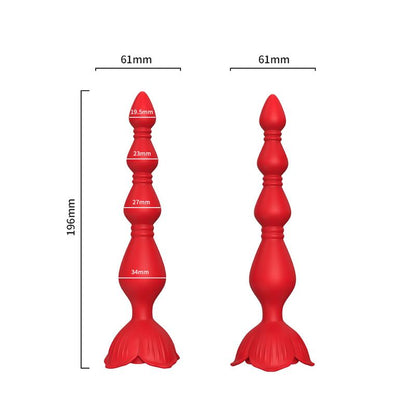 Cadena Anal con Vibracion Base de Rosa