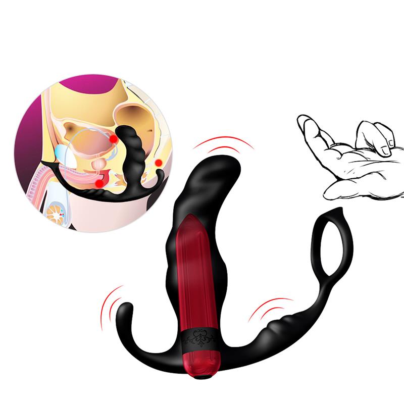 Masajeador Prostatica y Plug Anal 2 en 1 con Vibracion