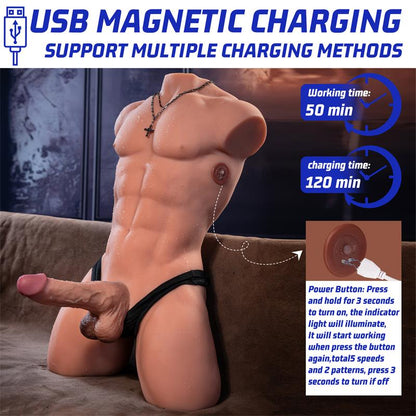Henry Torso con Dildo Desmontable Thrusting y APP 157 kg