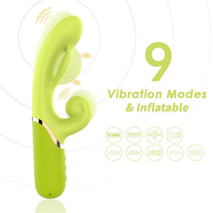 Vibrador con Funcion de Inflado Verde