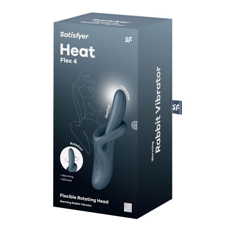 Heat Flex 4 Vibrador con Rotacion y Calor Gris