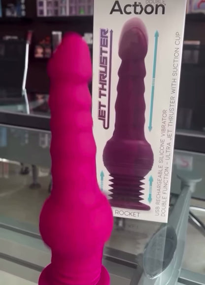 Rocket Vibrador con Thrusting Ultra Jet Thruster con Potente Ventosa